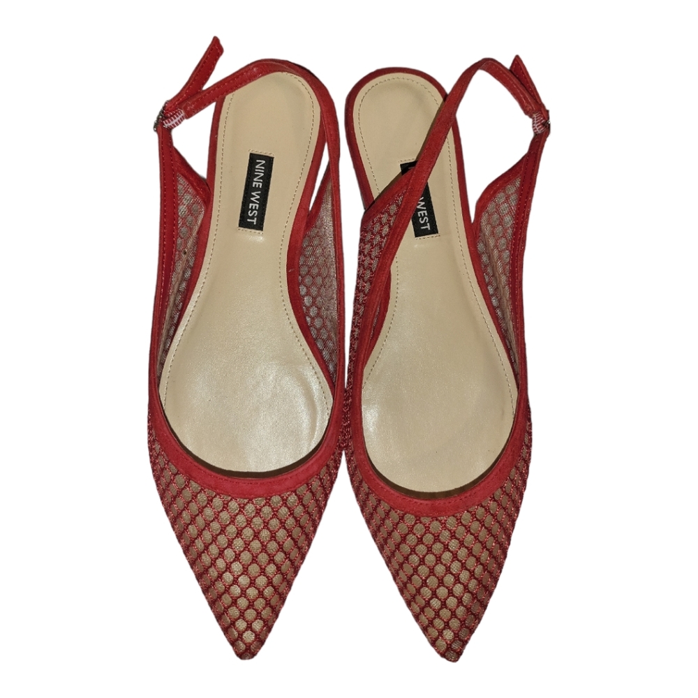 Nine West Red Slingback Flats Size 9M